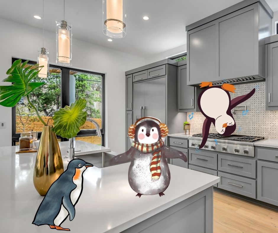  Pinguin in der Küche
